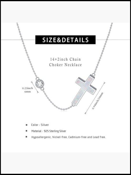 Cremation Opal Cross Pendant | Cremation Creations 925 Sterling Silver Opal Cross Urn Pendant Necklace for Ashes Keepsake